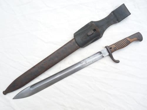 German S1898/05 n/A 'Butcher' bayonet, scabbard and frog, dated 1916 **SOLD**