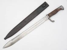German S1898/05 S n/A 'Butcher sawback' bayonet and scabbard, 1917 dated  **SOLD**