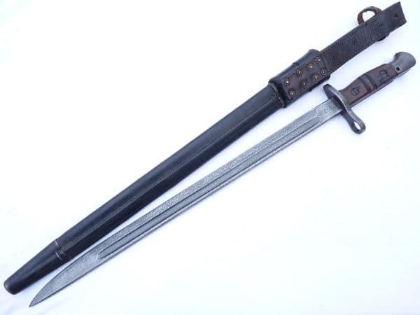 Home Guard issue Model 1917 bayonet with scabbard and frog, 1918 marked instead of 1917  **SOLD**