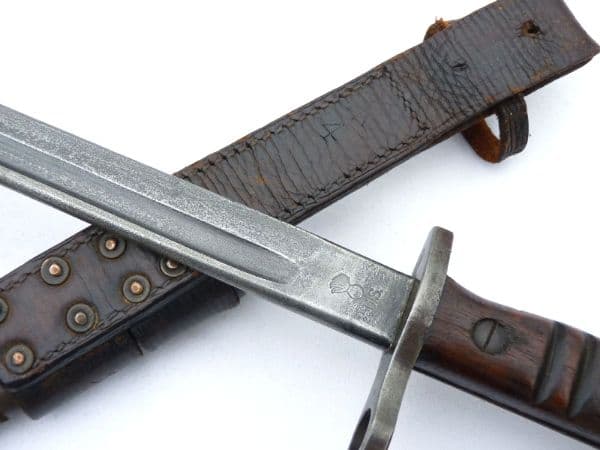 Home Guard issue Model 1917 bayonet with scabbard and frog, 1918 marked instead of 1917  **SOLD**