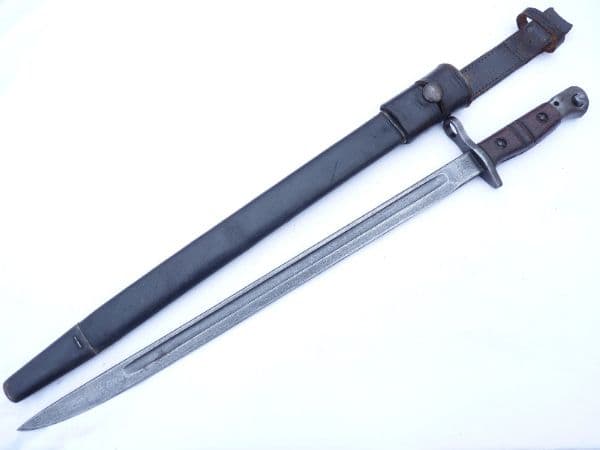 Home Guard issue Model 1917 bayonet with scabbard and frog, 1918 marked instead of 1917 **SOLD**