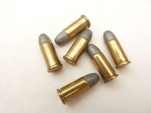 Inert 0.38" S&W revolver cartridges, lead heads