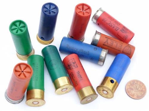 Inert 12 bore shotgun cartridge with plastic casing