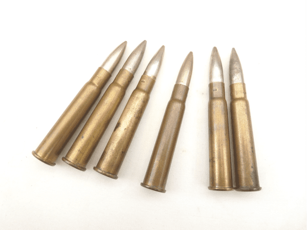 Inert British 0.303 inch rifle cartridge, military issue WW1 dated, unstruck oiled primers
