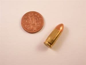 Inert German 9 x 19mm Parabellum cartridge