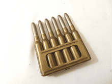Inert Italian full clip of 6.50 x 52mm Carcano cartridges /1