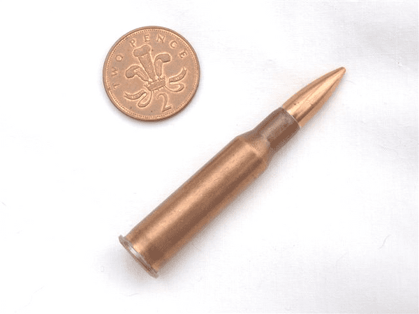 Inert Russian Mosin-Nagant 7.62 x 54mm cartridge, steel cased