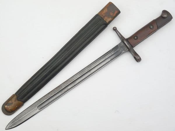 Italian M1891 bayonet and  leather scabbard **SOLD**