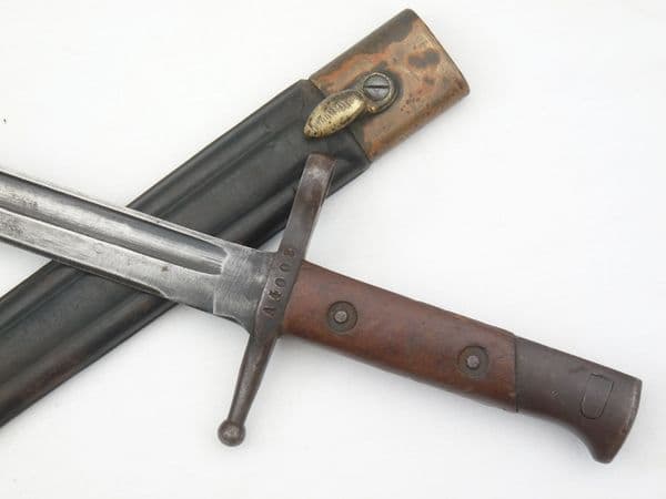 Italian M1891 bayonet and  leather scabbard **SOLD**
