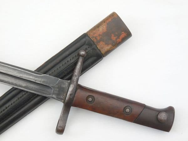 Italian M1891 bayonet and  leather scabbard **SOLD**