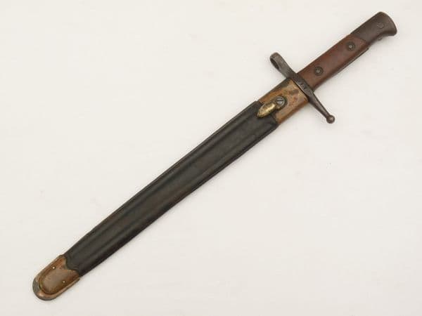 Italian M1891 bayonet and  leather scabbard **SOLD**
