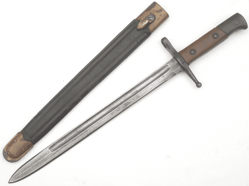 Italian M1891 bayonet and  leather scabbard **SOLD**