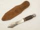 Italian made throwing knife in leather scabbard