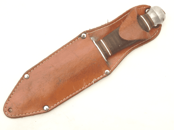 Italian made throwing knife in leather scabbard **SOLD**