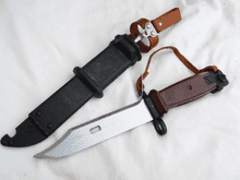 Kalashnikov AKM transitional Type 2 bayonet c/w scabbard and hanger  **SOLD***