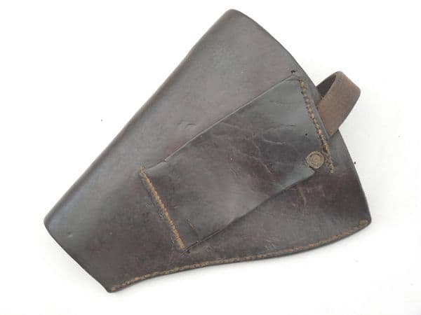 Leather half-holster for 'large frame' pistol, Webley mk6 or similar