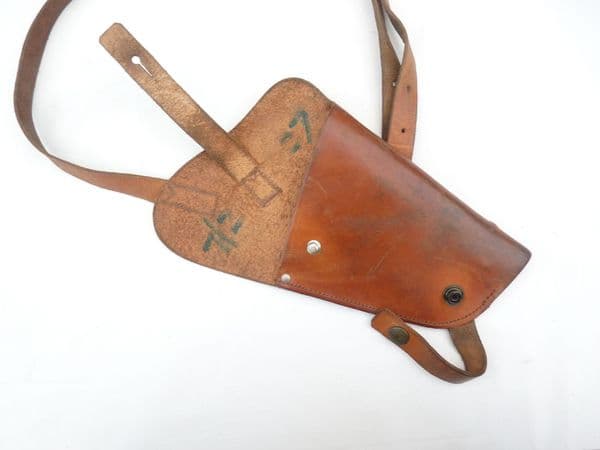 Leather holster and shoulder strap,  RAF issue, broadarrow marked **SOLD**