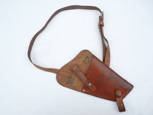 Leather holster and shoulder strap,  RAF issue, broadarrow marked **SOLD**