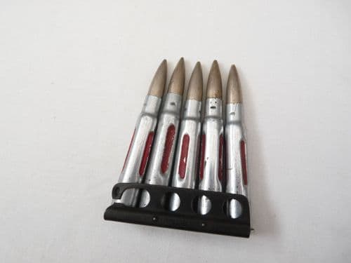 Lee-Enfield .303 clip of inert DVII training rounds, WW2 naval issue **SOLD**