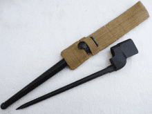 Lee-Enfield British made No4 Mk2*bayonet and scabbard, PSK, with WW2 frog  **SOLD**