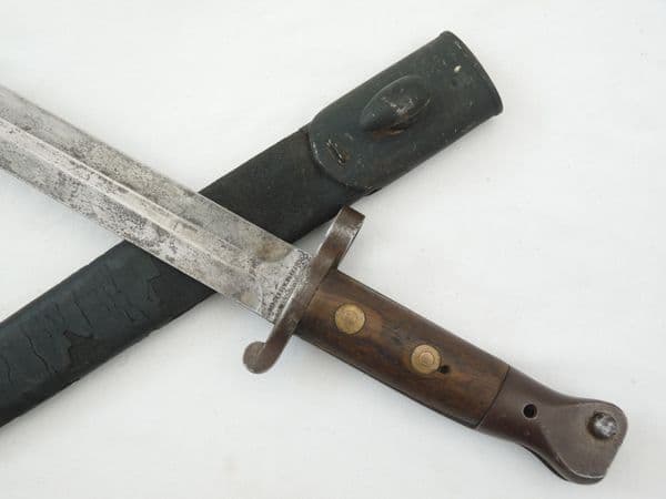Lee-Metford P1888 Mk2 bayonet and scabbard, Greener volunteers private purchase **SOLD**