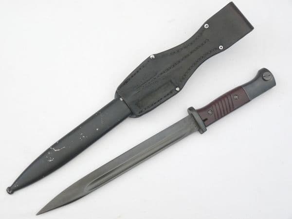 Mauser K98 bayonet, scabbard and frog, fully matching, Weyersberg 44crs/2491