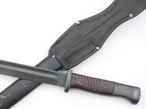 Mauser K98 bayonet, scabbard and frog, fully matching, Weyersberg 44crs/2491