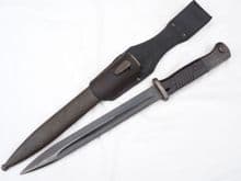 Mauser K98 bayonet, scabbard and genuine frog. 1939 dated and matching numbers.  **SOLD**