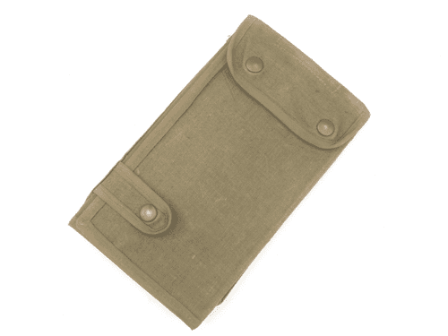 Pattern 1937 jungle green canvas map case, dated 1945