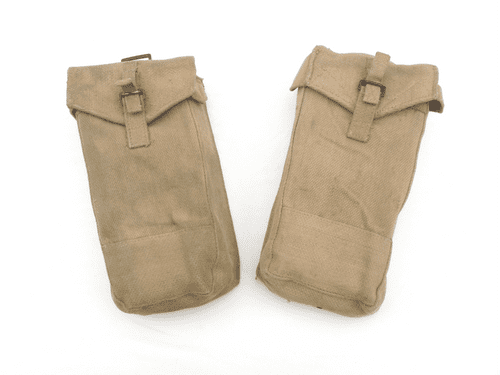Pattern 1937 webbing ammunition pouches, khaki, 1953 dated