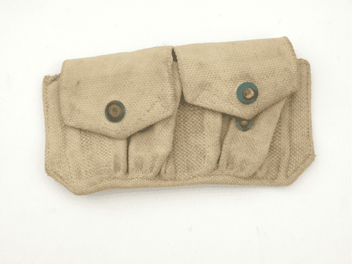 Pattern 1937 webbing double ammunition pouch in khaki , Belgian issue