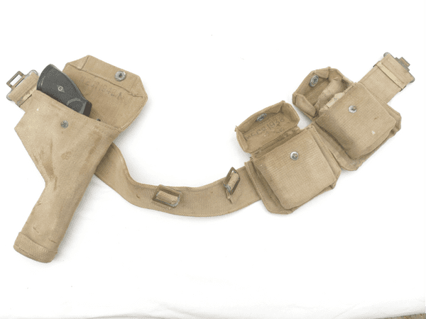 Pattern 1937 webbing holster and belt set, khaki, war dated