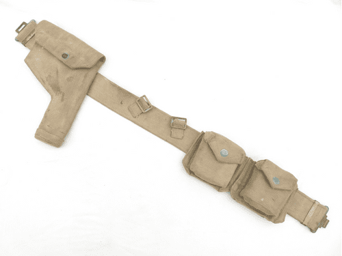 Pattern 1937 webbing holster and belt set, khaki, war dated