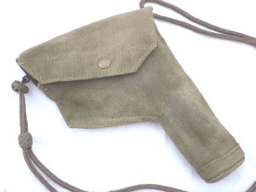 Pattern 1937 webbing holster in khaki,  1943 dated