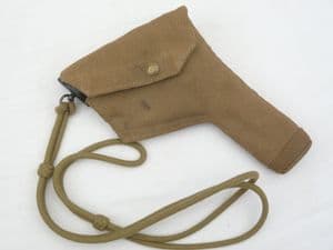 Pattern 1937 webbing holster in khaki, 1943 dated **SOLD**