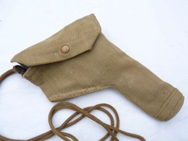 Pattern 1937 webbing holster, 'large frame' for Webley mkVI, khaki,  1942 dated