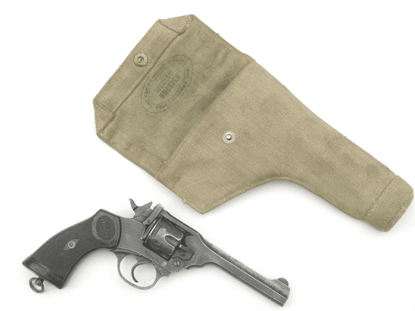 Reproduction Patt' 1937 webbing holster for service revolver, khaki