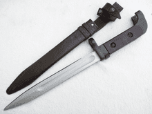 Russian AK-47 bayonet, scabbard and all leather belt-hanger  **SOLD**