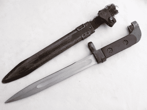 Russian AK-47 bayonet, scabbard and belt-hanger **SOLD**