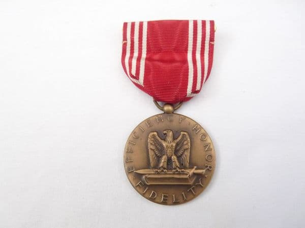US Army Good Conduct Medal and ribbon bar, WW2 and Korean War issue piece