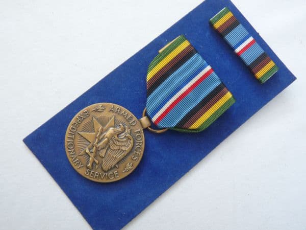 USA Armed Forces Expeditionary Medal in original box of issue, 1966 dated