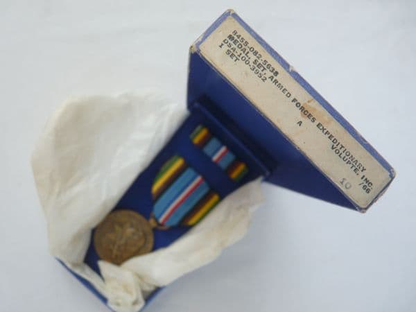 USA Armed Forces Expeditionary Medal in original box of issue, 1966 dated