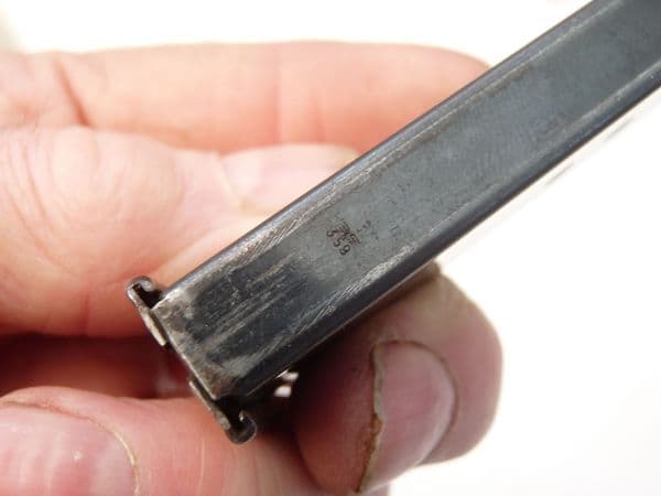 Walther P38 9mm pistol magazine, wartime Walther marked