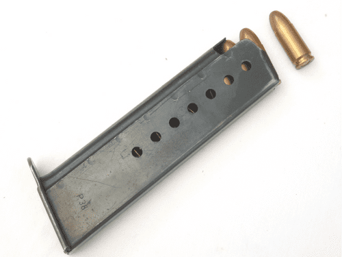 Walther P38 9mm pistol magazine, wartime Walther marked