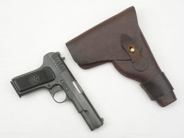 Wartime leather holster, for Colt M1910 pistol or similar