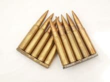 WW2 7.92mm Mauser 5-round charger with 1940 dated inert rounds