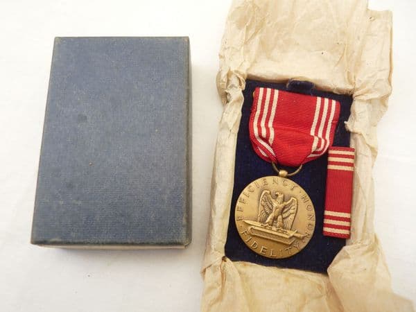 WW2 US Army Good Conduct Medal boxed set and bar, dated 1944 **SOLD**