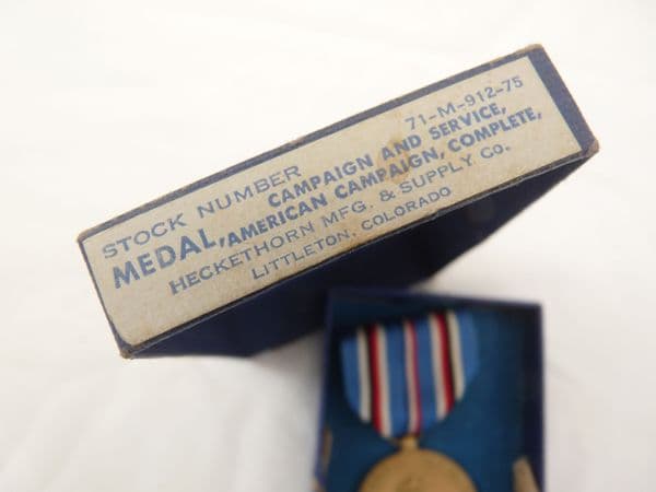 WW2 USA American Campaign Medal in box, WW2 first issue