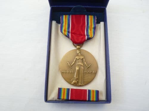 WW2 USA Victory Medal and ribbon bar in box of issue, 1946 dated, mint **SOLD**