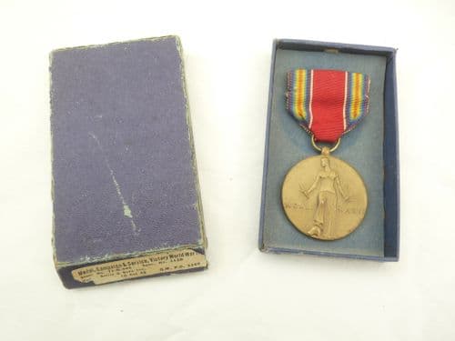 WW2 USA Victory Medal boxed set, 1946 dated /1
